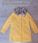 Manteau en laine jaune Catimini grand 12 ans