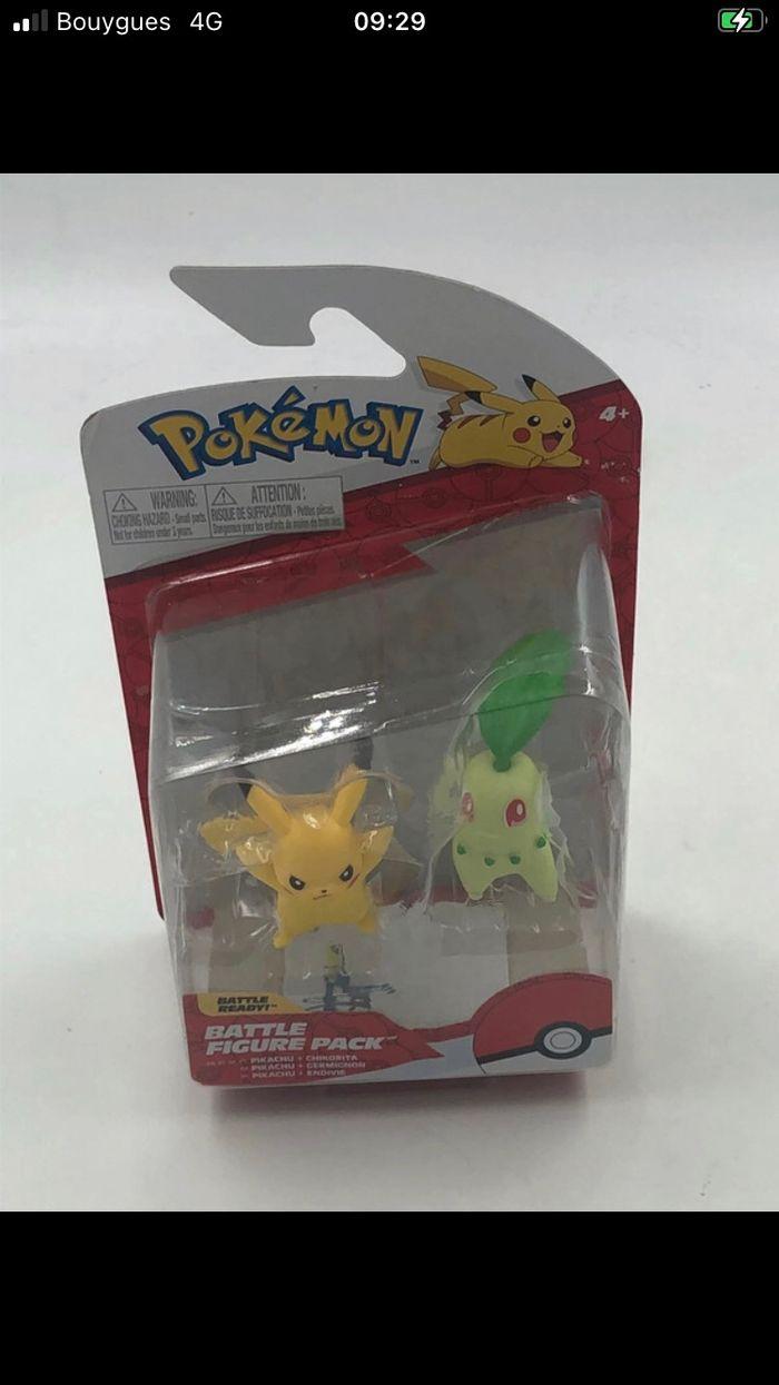 Figurines Pokémon Battle Pack figure Pikachu et Germignon Bandai neuf - photo numéro 1