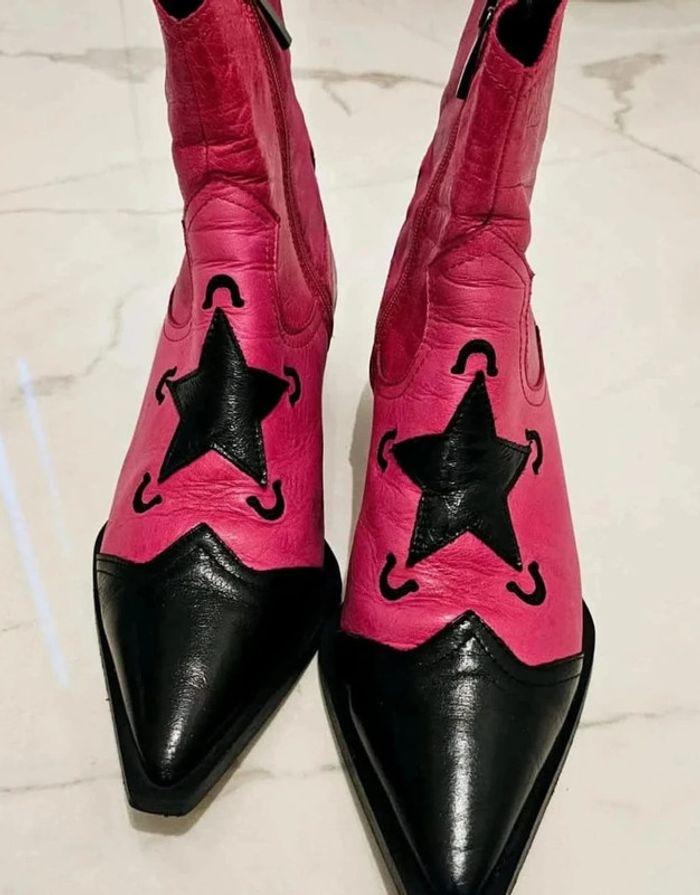 Bottines cowboy rose Asos 40 - photo numéro 1