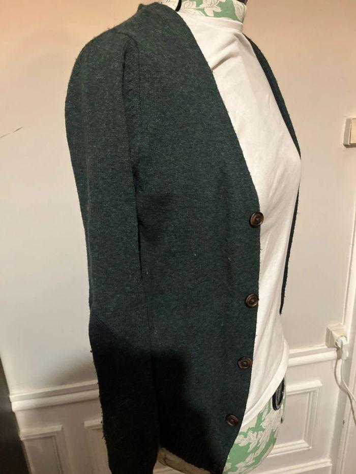 Gilet vert avec boutons / cardigan laine - photo numéro 1