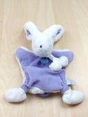 DOUDOU ET COMPAGNIE lapin plat pompon mauve blanc violet DC2739 lavande