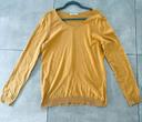 Joli pull jaune moutarde Camaïeu col V