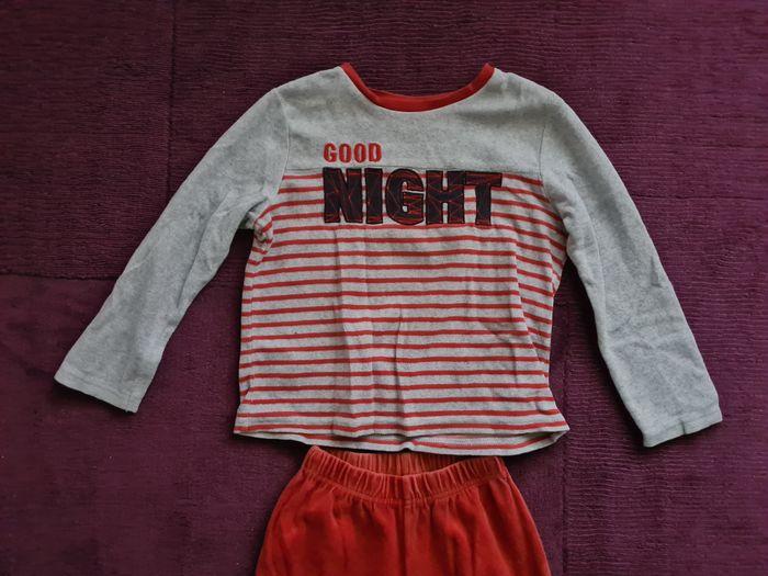 Pyjama 6 ans 116cm, pantalon rouge et haut blanc, Good Night, manches longues - photo numéro 2