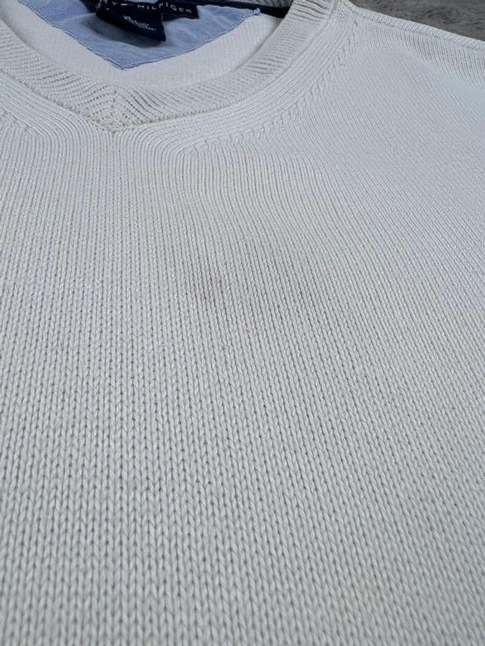 👕 Sweat Tommy Hilfiger Vintage sans manche Logo Brodé Blanc Taille XL 👕 - photo numéro 11