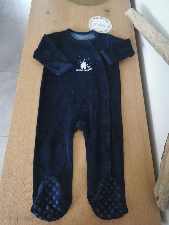 Lot de 2 pyjamas en velour bébe mixte 18mois petit bateau et sergent major - photo numéro 2