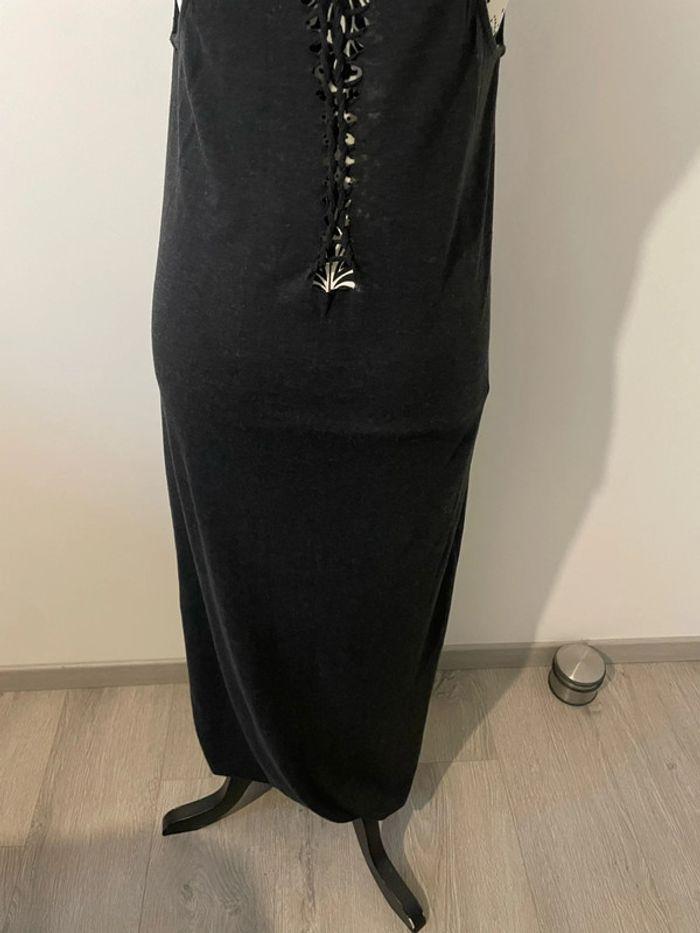 Robe longue gris foncé sans manche dos nageur ouvert fantaisie asos taille 40 - photo numéro 6