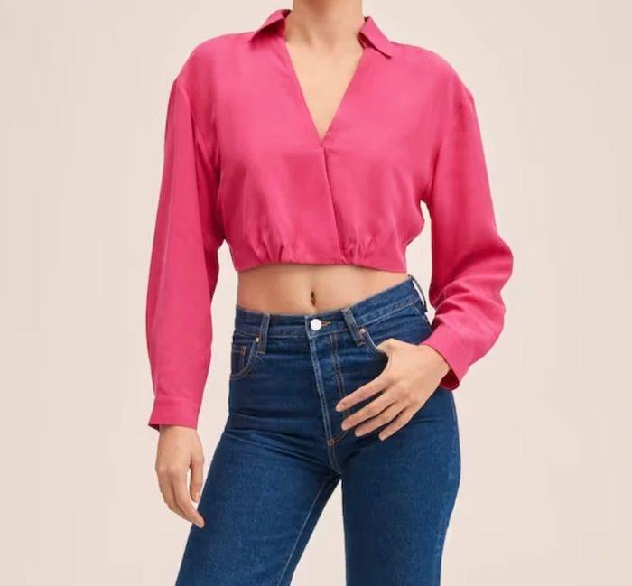 Blouse crop rose Mango - photo numéro 4