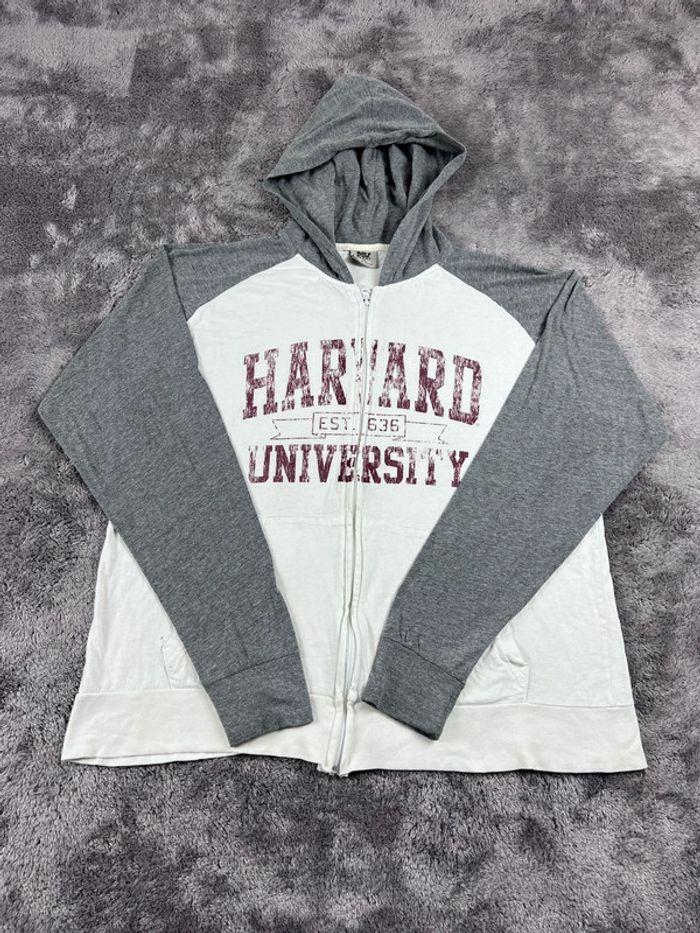 👕 Sweat à capuche Veste University Rare Vintage y2k 90s 2000s Harvard University Blanc Taille XL 👕 - photo numéro 1