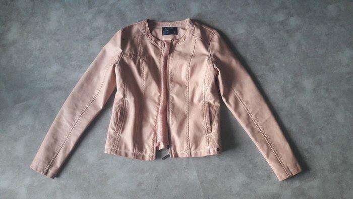 Veste simili cuir rose pâle - photo numéro 1