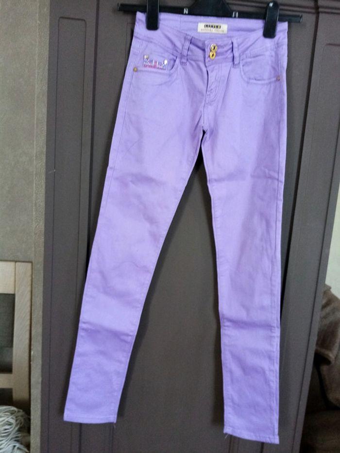 Pantalon skinny mauve - photo numéro 1