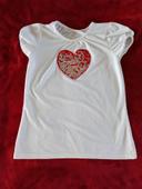 T shirt fille blanc coeur