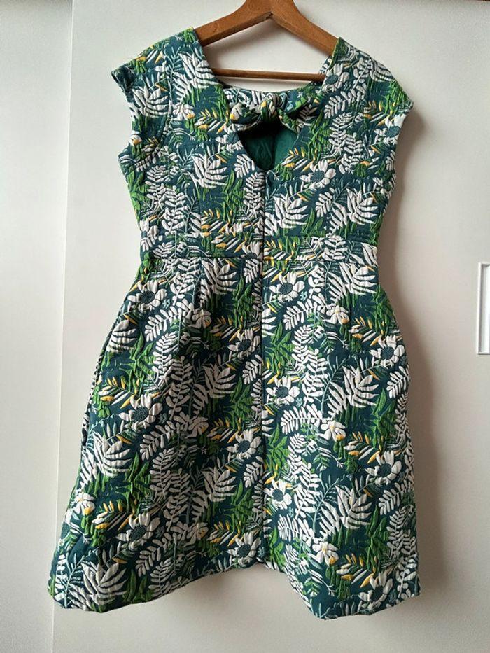 Robe fleurie vert et blanc Caroll taille 38 - photo numéro 6