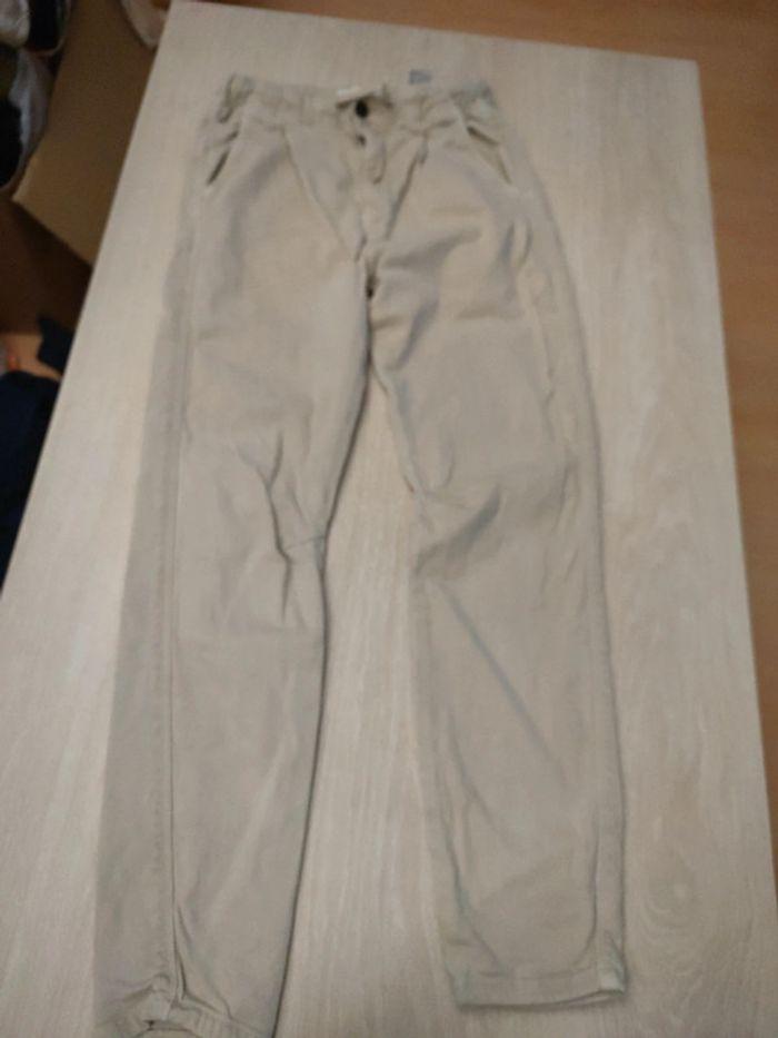 Pantalon cargo carrot beige Zara 10 ans - photo numéro 1