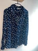 Chemise bleu marine à motifs