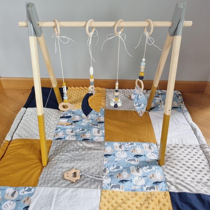 Arche / Portique d'éveil bébé en bois montessori 👶 4 suspensions - photo numéro 4