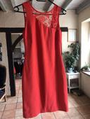 Robe dos nu dentelle orange