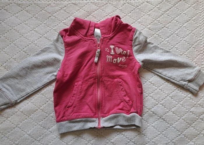 Sweat à capuche zippé rose/gris Domyos fille 2 ans - photo numéro 2