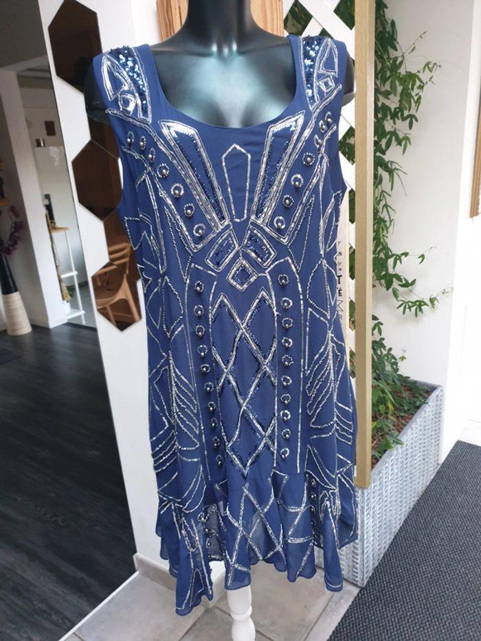 Ice cube robe bleu à motifs argenté taille 46 - photo numéro 8