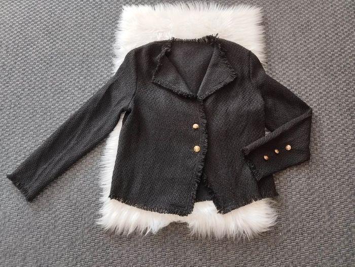 Veste fine noire bords a franges femme taille XL , 42 💗 - photo numéro 18