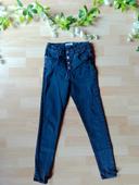 Jeans noir slim taille haute Fille 12 ans