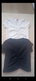 Lot de deux petites manches courtes Jennyfer taille M noir et blanc