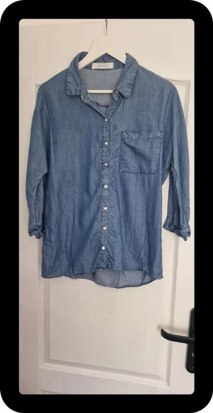 Chemise lyocell Promod, taille 38, manches 3/4, coupe loose - photo numéro 1