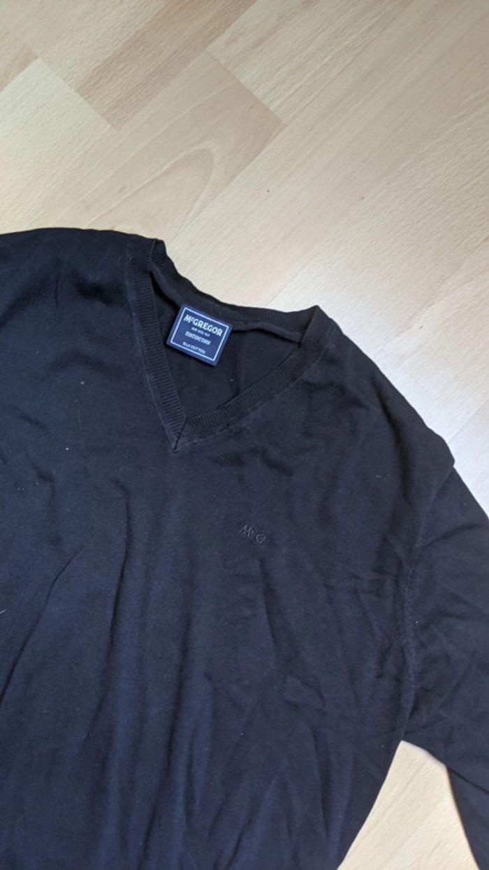 Pull noir col V homme taille XL - photo numéro 2