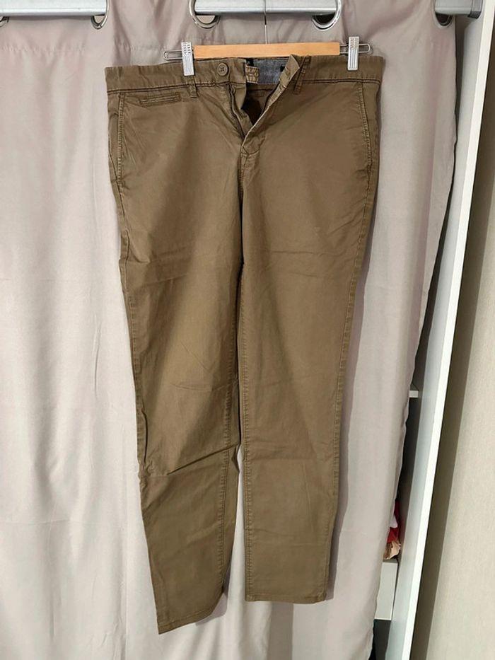 Pantalon homme chino marron pull & bear taille 42 - photo numéro 1