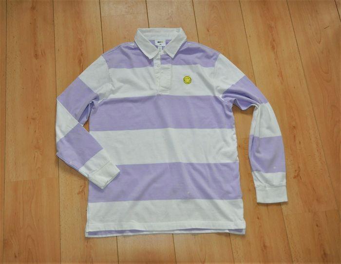 H&M polo smiley ligné lilas t.L homme - photo numéro 2