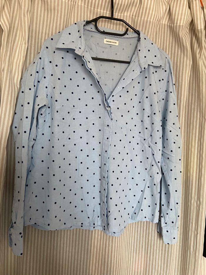 Chemise bleu à pois - photo numéro 1