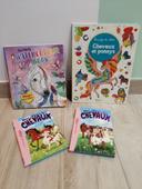 Lot livres et coloriage theme chevaux