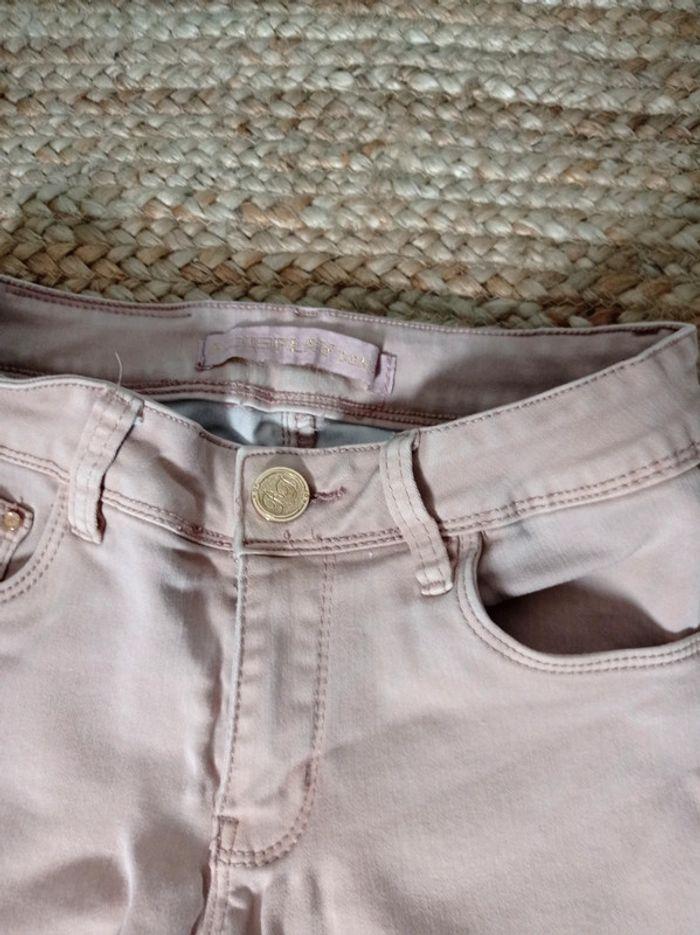 Jeans slim rose/beige pâle doré - photo numéro 3