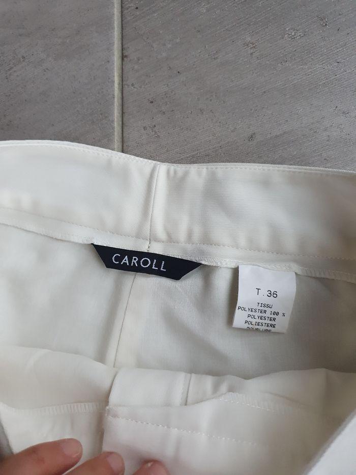 Pantalon taille haute blanc Caroll 36 S - photo numéro 5