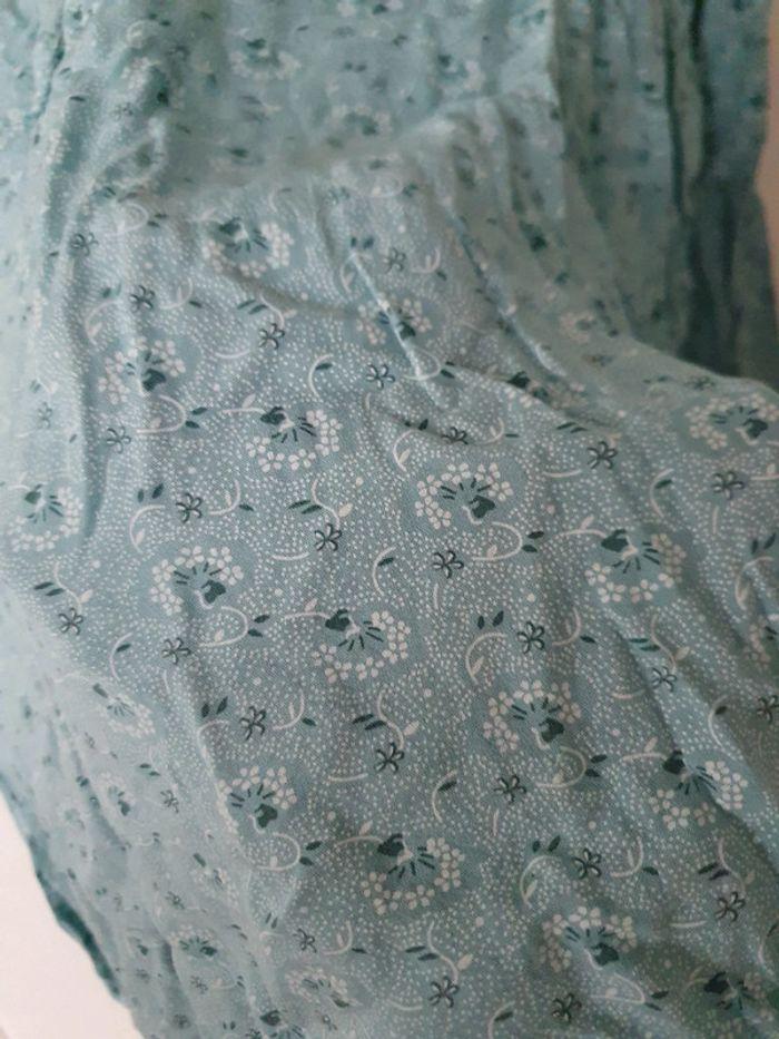 Blouse motif fleurs vert d'eau - photo numéro 5