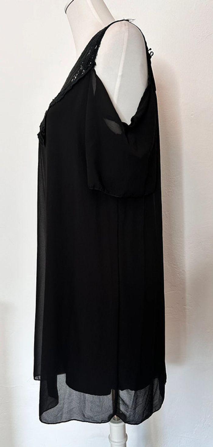 Robe Cloothes noire en voile doublée décolleté guipure taille 40 - photo numéro 3