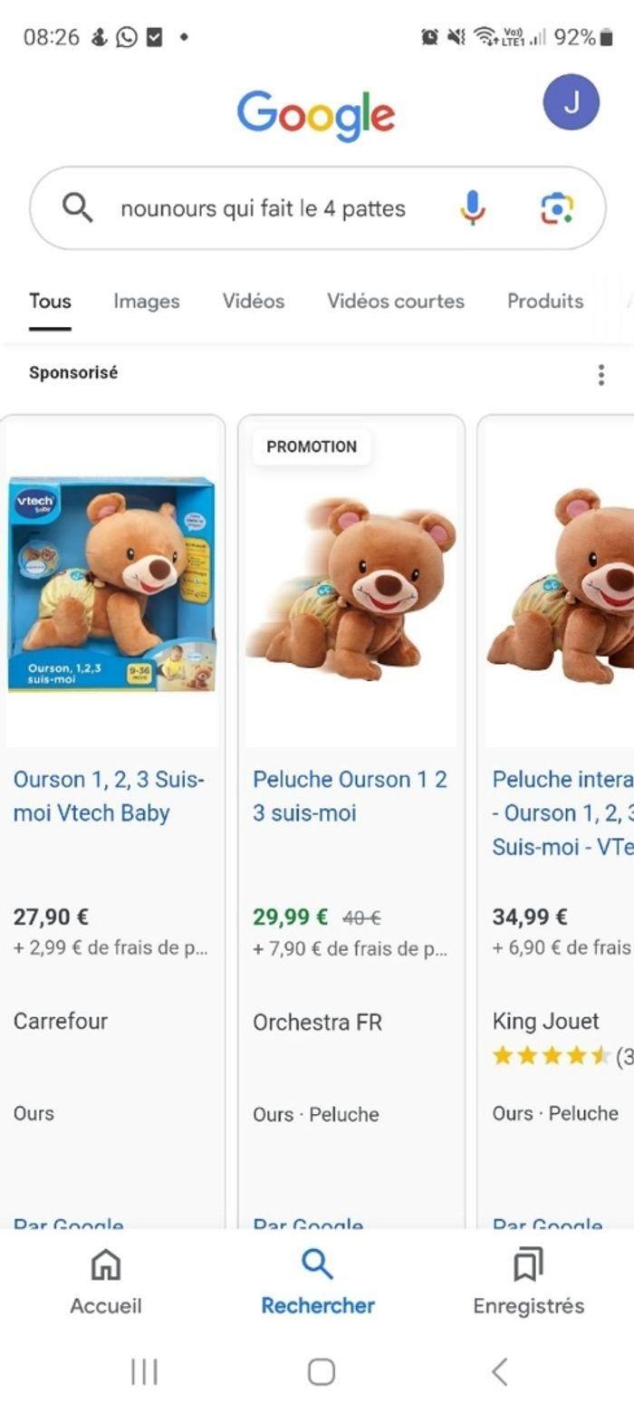 Peluche ourson 1 2 3 suis mois  (9-36 mois) - photo numéro 3