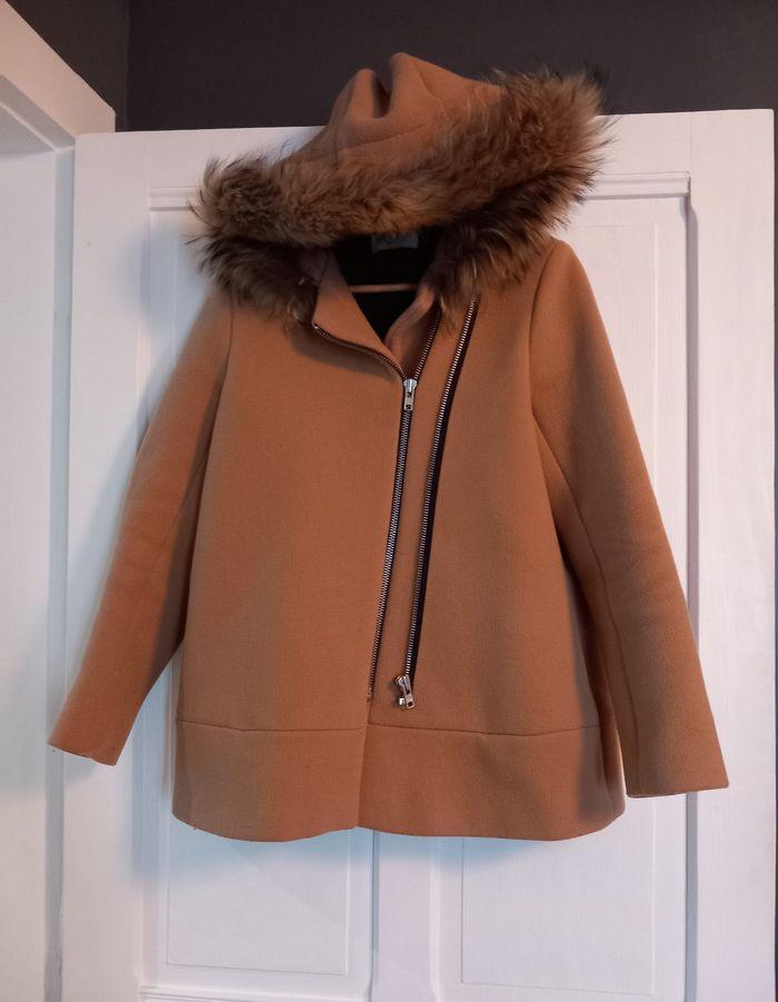 Manteau hiver laine beige Sandro 40 - photo numéro 1