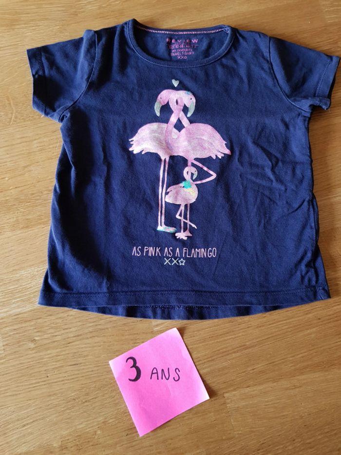 T-shirt fille 3 ans flamingo - photo numéro 4