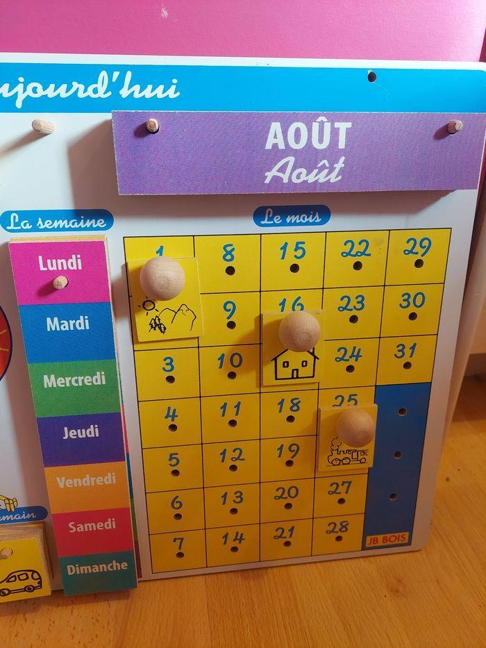 Calendrier perpétuel en bois éducatif Jb Bois complet TBE 📆 - photo numéro 3