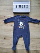 Pyjama velours Disney 18 mois