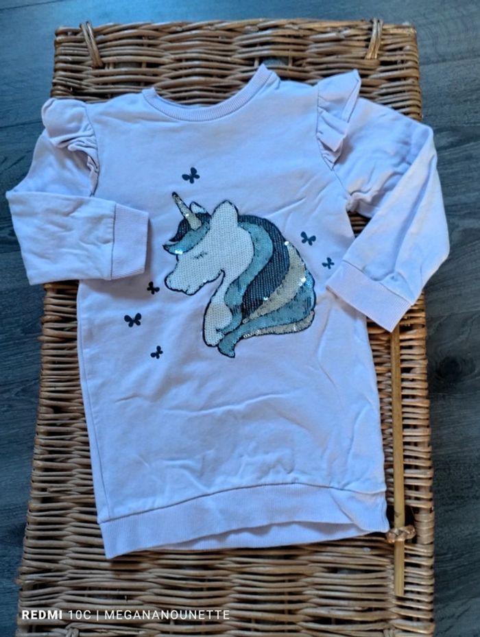 🦋 Jolie robe pull à volants licorne sequins 3 ans Boutique Local - photo numéro 1