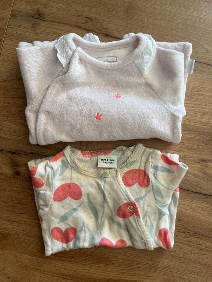 Lot de 2 pyjamas 3 mois fille - photo numéro 1