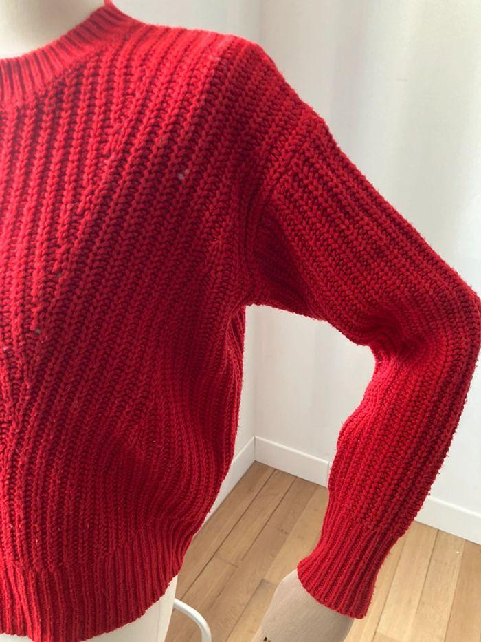 Pull grosse maille rouge oversize - photo numéro 3