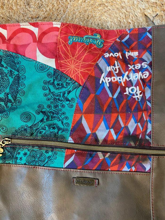 Sac bandoulière marron, bleu, rose Desigual - photo numéro 9