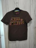 T-shirt homme marron inscription taille S