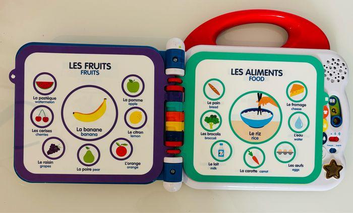 Oxybul Vtech 18 mois - 4 ans mon premier imagier bilingue français anglais mes 100 premiers mots livre éducatif électronique interactif bébé 12 pages illustrées animaux aliments couleurs parties du corps vêtements contraires lot SOP77 - photo numéro 4