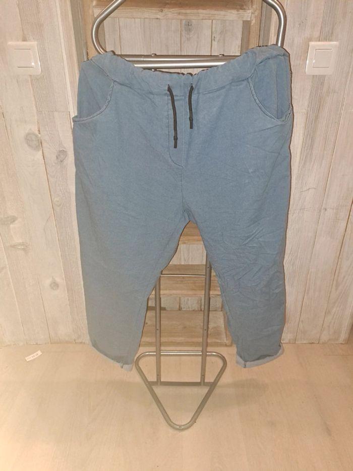 Pantajogg bleu jean très grande taille - photo numéro 1