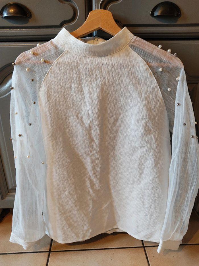 Blouse manches longues perles • S/M - photo numéro 1