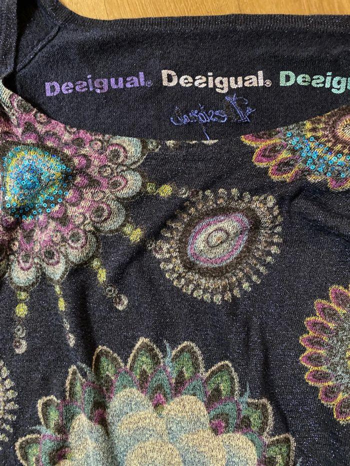 Pull habillé Desigual .pull rétro .Tenue de fêtes . Taille M - photo numéro 15