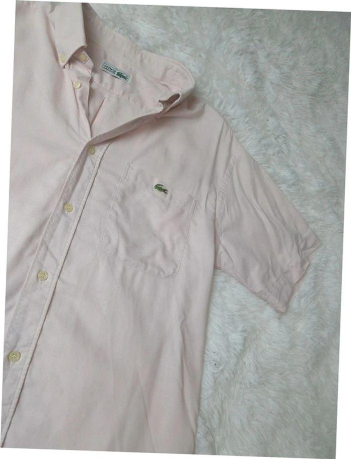 Chemise manches courtes lacoste rose taille L destockage été - photo numéro 3